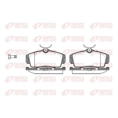 Image of D11478257, PCA070410 Brake pad set REMSA 0704.10 Front Axle with spring NISSAN: Almera II Hatchback, 2 Limousine, Primera Hatchback