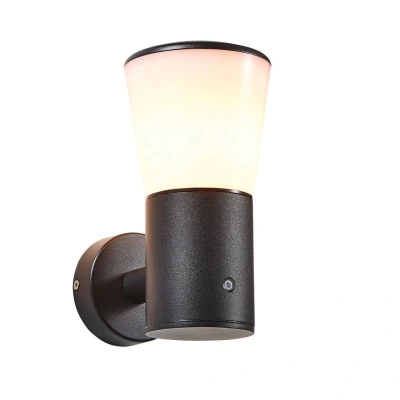 Image of Zink GAMMA Outdoor Wall Lantern with Dusk Til Dawn Sensor Black