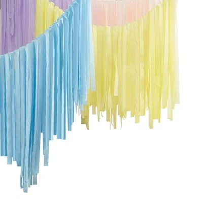 Image of Ginger Ray Pastel Rainbow Paper Streamer Ceiling Party Decoration Kit