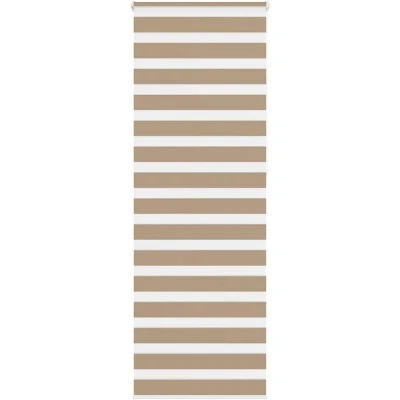 Image of vidaXL Zebra Blind Sand Brown 90x230 cm Fabric Width 85.9 Polyester