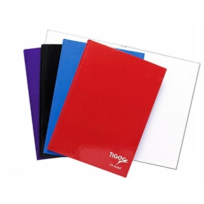 Image of Tiger A4 case bound feint ruled 80 sheets hard back notebook x 1 single