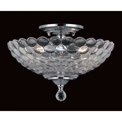 Image of Dallas Chrome Bowl Semi Flush Ceiling Light