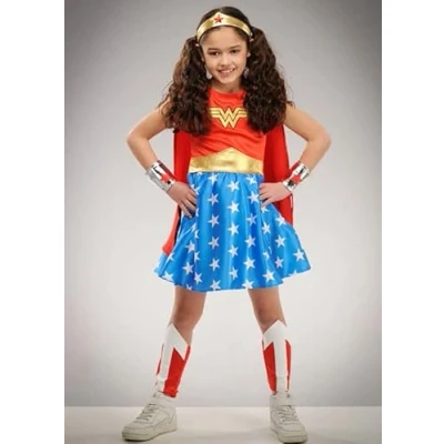 Image of Childrens Classic Wonder Superhero Fancy Dress Costume (Small (4 6 years))