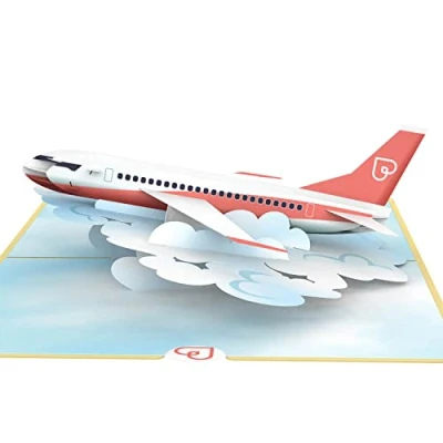 Image of papercrush® Pop Up Card Aeroplane 3D Holiday Voucher for Air Travel, or Packaging Tickets, Money Gift Travel Fund &amp; Money, Farewell Year Abroad