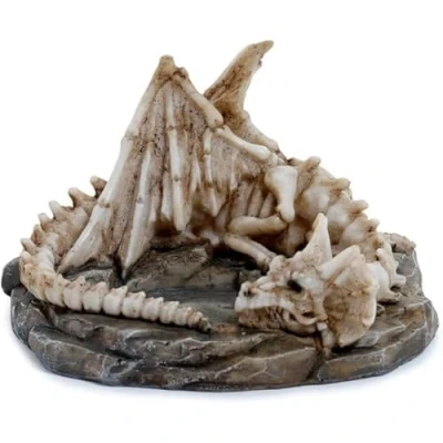 Image of Puckator Shadows of Darkness Sleeping Bones Dragon Skeleton Tea Light Candle Holder Living Room Accessories Themed Home Decoration Ornaments Table Centrepiece