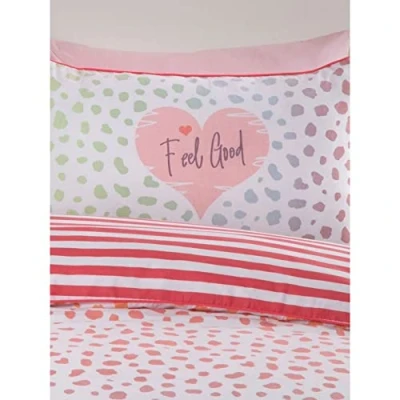 Image of Rapport Home Dalmation Duvet Cover Set, Polycotton, Blush Pink, Double