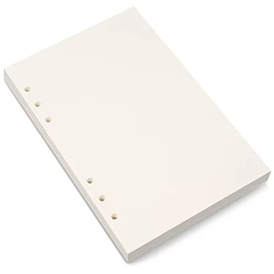 Image of A5 Blank Paper,A5 Refill Filler Paper,6 Hole Punched,Blank Paper Refills for Filofax Planner Binder Journals Notes, 80 Sheets/160 Pages,5.6x8.3 Inch,Beige (1)