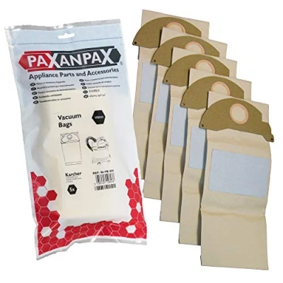 Image of Paxanpax VB820, Compatible Paper Bags for Karcher A2000 A2099, WD2000 WD2399, MV2 Series (Pack of 5), Brown
