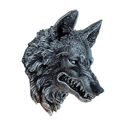 Image of Nemesis Now Wolf Wall Plaque 30cm, Polyresin, Black