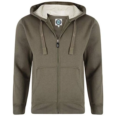Image of KAM Big &amp; Tall Khaki Zip Through Hoodie Men&#039;s