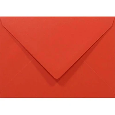 Image of Netuno 50x red Coloured envelopes DIN C6 114x162mm 4.49x6.39 inches 80gsm Rainbow Pointed gummed Flap no Window Ideal for Invitations Birthday Greeting Cards Wedding Photos Christmas vouchers RSVP’s