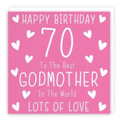 Image of Hunts England Godmother 70th Birthday Card Happy 70 To The Best In World Lots Of Love Iconic Collection
