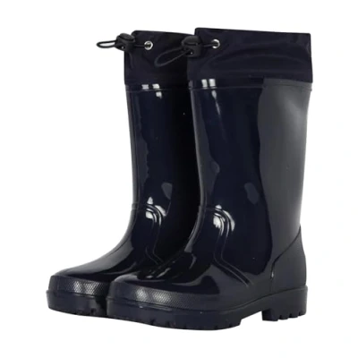 Image of A2Z 4 Kids Girls Boys Wellies Rain Boot Anti Slip Waterproof Twin Tread Navy 11 UK Child