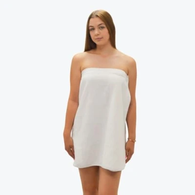 Image of Allure Bath Fashions Supersoft 100% Cotton Shower Wrap Wearable Towel, Adjustable, Easy Care, Machine Washable Fully Guaranteed