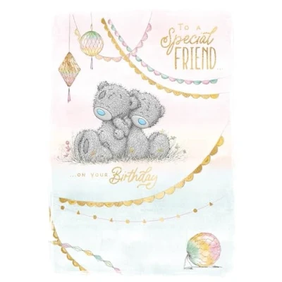 Image of Me To You Tatty Teddy Special Friend With Lanterns Birthday Greeting Card 5x7ins Official Collection