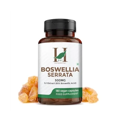 Image of H&amp;C Boswellia Serrata 2500mg Capsules (500mg of 5:1 High Strength Extract) 65% Standardised Boswellic Acid 180 Veg. 6 Months Supply