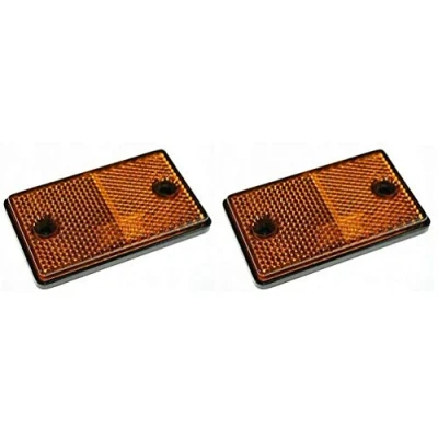 Image of 2 x Orange Amber Side Reflectors for Trailers, Trucks, Caravans, Square