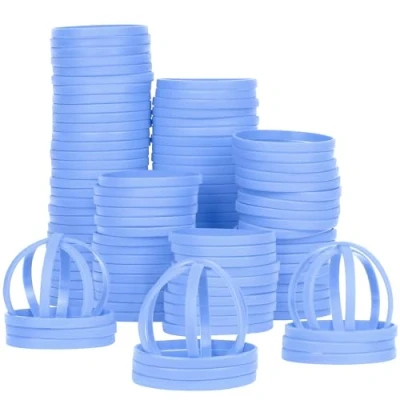 Image of LVNRIDS 100 PCS Silicone Wristbands Rubber Bracelets 8 inch Length Sports Elastic Wristband Bracelet Bulk Gifts for Men Women Teacher Student Party SkyBlue