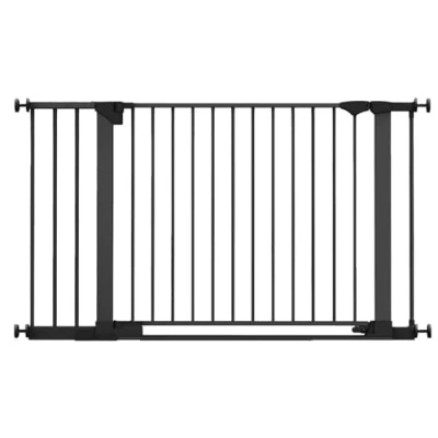 Image of Safetots SafeStep Gate, Black, 131cm 138cm, Extra Low Walkthough, 81cm Wide Doorway, Gate for Stairs, Hallways and Doors, Baby Toddler, Easy Installation