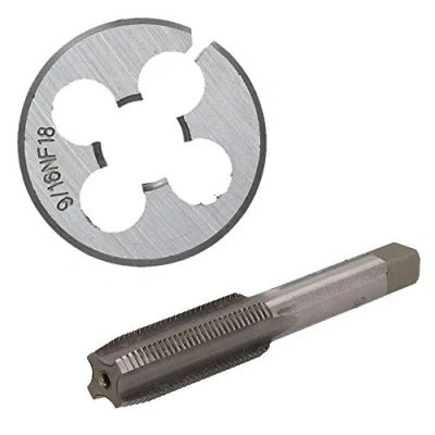 Image of 9/16&quot; x 18 UNF Tap &amp; Die Tungsten Steel Taper and 38mm Split