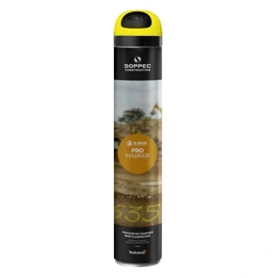 Image of Soppec Yellow Line Marking Spray 750ml Temporary Pro Marker Paint Survey x2