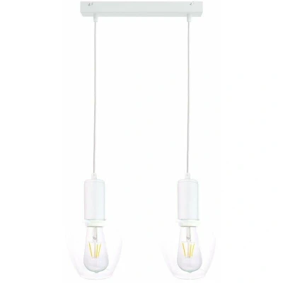 Image of Verre Bar Pendant Ceiling Light White, 50cm, 2x E27