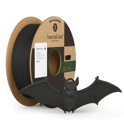 Image of kexcelled Matte PLA Filament 1.75 mm, 3D Printer +/ 0.03 Frosted Texture, Surface, 1 kg Spool (2.2 lbs), for FDM Printer, Black