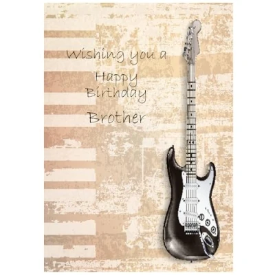 Image of Beebooh cards Black guitar Brother birthday card
