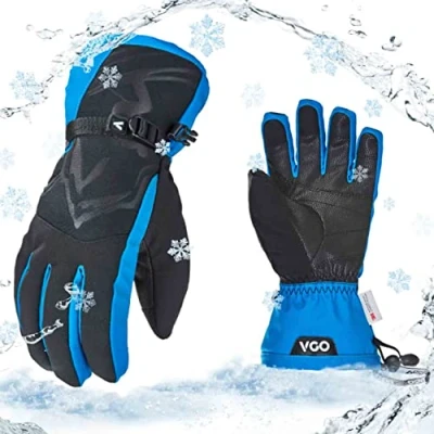 Image of Vgo... 1Pair 20℃/ 4F or Above Warm Ski Gloves for Men,Winter Snow Gloves,Outdoor Gloves,3M Thinsulate Waterproof Gloves(SL2466FW)