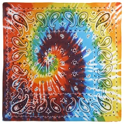 Image of Asita Psychedelic Spiral Tie Dye Print Bandana