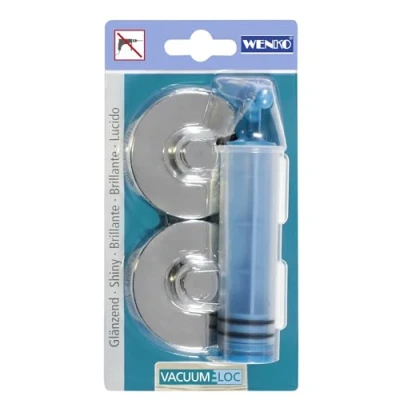 Image of WENKO 20643100 Vacuum Loc® base for Premium &amp; Classic fixing without drilling, Plastic, 6 x 2.8 cm, Chrome
