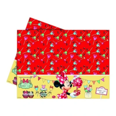 Image of Unique Party 71817 Plastic Café Disney Minnie Mouse Tablecloth 1.8m x 1.2m