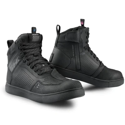 Image of SHIMA REBEL 2.0 Motorbike Boots for Women Waterproof Leather Shoes Summer Suede Motorcycle Short Ankle Protector Urban Bike Casual Classic Riding Motor Boot (Womens, Black, 38)