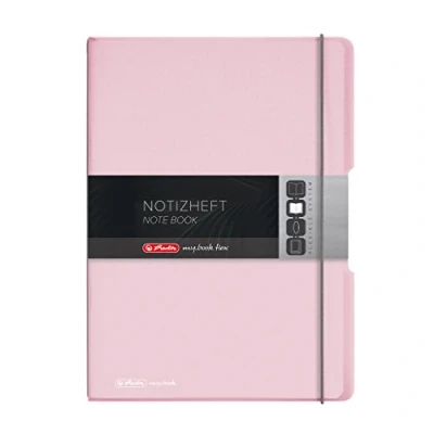 Image of Herlitz My. Book Flex Notebook A4 Polypropylene with Removable Cover Elasticated Band Fastener 2 x 40 Sheets Rosé Transparent