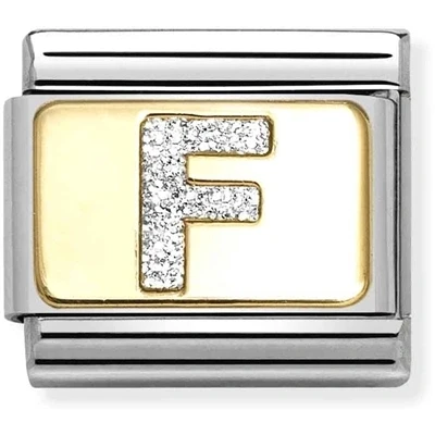 Image of Nomination Gold Glitter F Charm