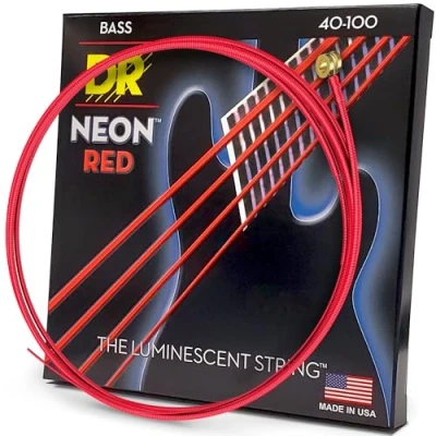 Image of DR Strings Hi Def Neon Red Bass Lite