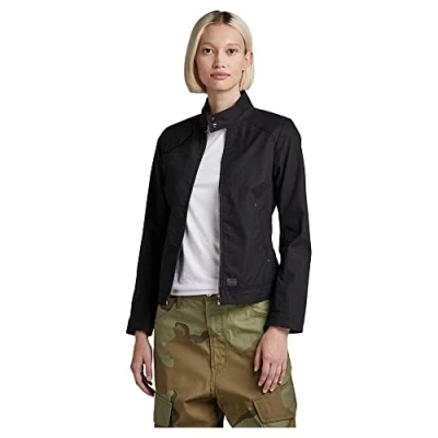 Image of G Star RAW Womens Biker Jacket Black Cotton Size Medium