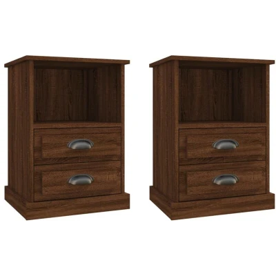 Image of vidaXL Bedside Cabinets 2 pcs Brown Oak 43x36x60 cm
