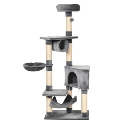 Image of PawHut Cat Tree for Indoor Cats Condo Tower Multi level Height 150CM Kittens Activity Stand House with Toys &amp; Various Scratching Posts