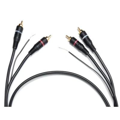 Image of DRUT 2m Twin RCA to Phono Turntable Mixer Ground Lead With Earth Terminals Cable (6ft.)
