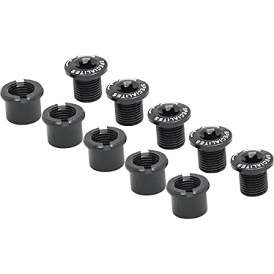 Image of Spécialités TA Aluminium Double Chainring Bolts, Pack of 5, Black
