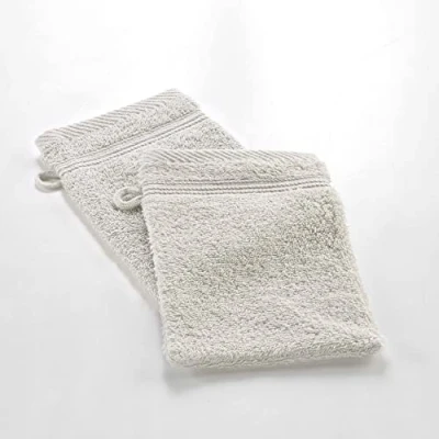 Image of Douceur d&#039;Intérieur, Tendresse 2 Wash Mitts (15 x 21 cm) Plain Sponge Linen