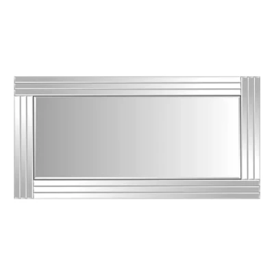 Image of Milton Manor Bevelled Modern All Glass Wall Mirror 5Ft8 X 2Ft9 (174cm 85cm)