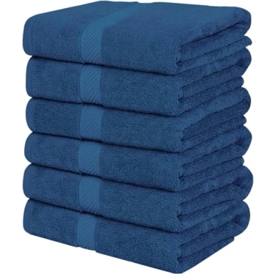 Image of Utopia Towels 18 Pack Bath Towel Set, 100% Ring Spun Cotton (60 x 120 CM) Medium Lightweight and Highly Absorbent Quick Drying Towels, Premium for Hotel, Spa Bathroom (Navy)