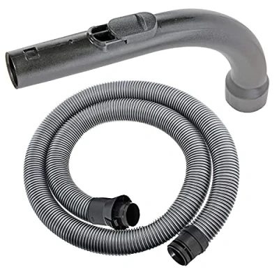 Image of SPARES2GO 1.8m Flexible Hose &amp; Curved Handle Nozzle Compatible with Miele S4000 (S4) S5000 (S5) TT5000 Series Vacuum Cleaners