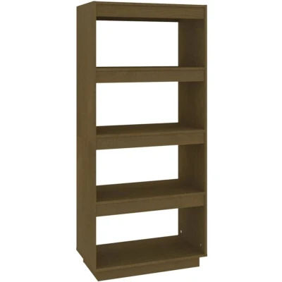 Image of vidaXL Book Cabinet/Room Divider Honey Brown 60x35x135 cm Solid Pinewood
