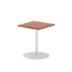 Image of Italia 600mm Poseur Square Table Walnut Top 725mm High Leg