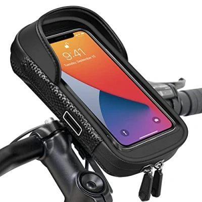 Image of Vitalismo Bike Phone Holder Waterproof for 360 Rotation, Cycling Handlebar Bag, Motorbike Mount iPhone 15Pro Max/14Pro/14/13/11/X/8 Samsung LG Cellphones up to 7&#039;&#039;