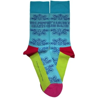 Image of Rock Off officially licensed products The Beatles Sgt Pepper Text Outlines Ankle Socks One Size