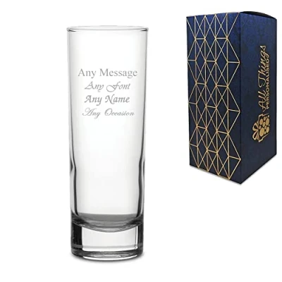 Image of Personalised Engraved 10oz Tall Beer Glass, Gift Boxed, Personalise with Any Name and Message, Perfect for Occasion